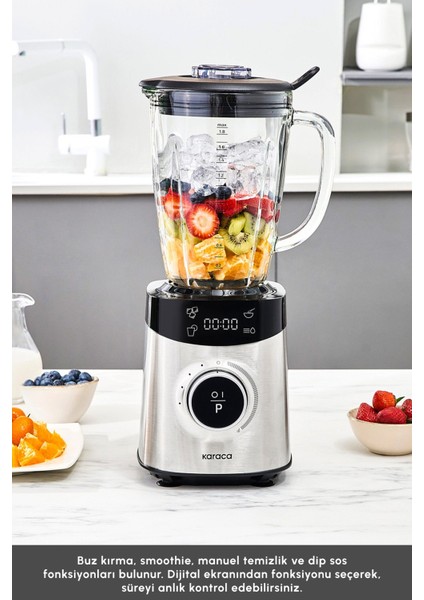 1800W Dijital Ekranlı Inox Paslanmaz Gövde 1,8 Litre Smoothıe Blender fırsatları