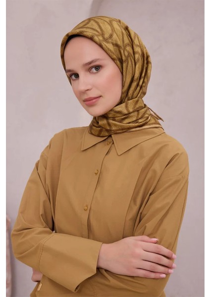 Geometrik Desen Ipek Twill Eşarp 4221D01 02