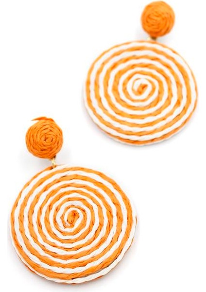 Kumaş Sarmal Küpe - Turuncu fiyatları