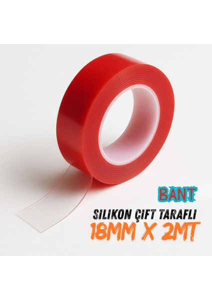 Çift Taraflı Silikon Bant Kırmızı Güçlü Yapışkanlı Su Geçirmez Bant Çerçeve Tablo Bandı 18X2M