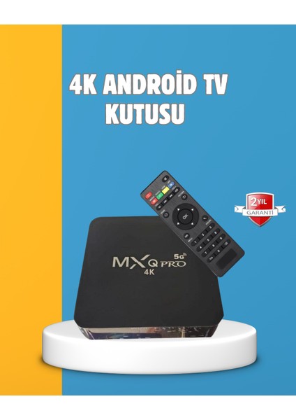 Android Tv Box 4K – 2gb Ram 16GB Rom, Kablosuz Wi-Fi Medya Oynatıcı
