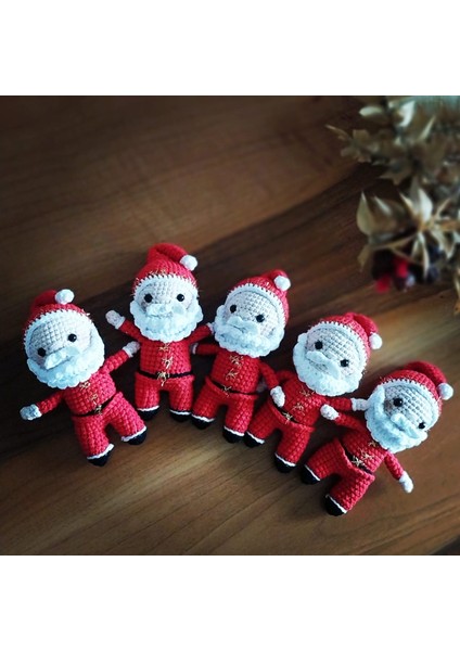 Amigurumi Örgü Noel Baba Anahtarlık Yılbaşı Süsü Çanta Süsü (1 Adet) modelleri