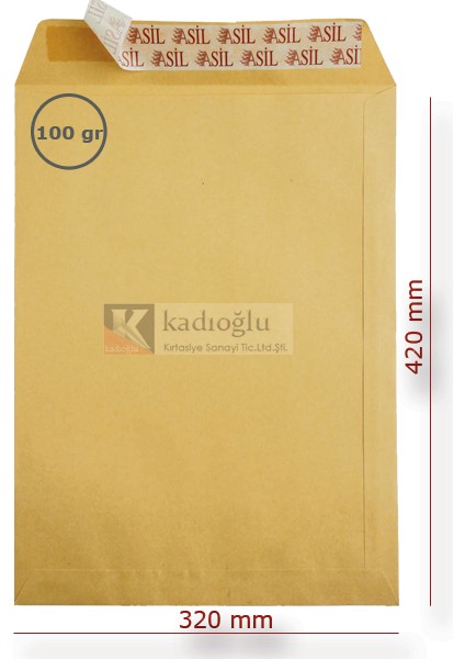 Asil Doğan Torba Zarf Formula Silikonlu 32X42 100 gr (250 Li)