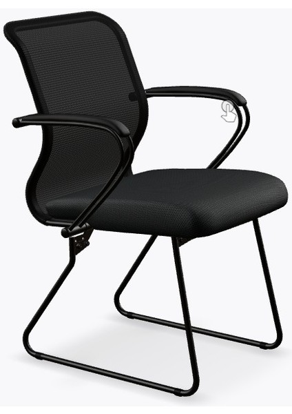 Ergolife Sit 8 Bekleme Koltuğu | Bel Destekli, Fileli, Siyah, Toplantı Sandalyesi - ED.57.1.6A5