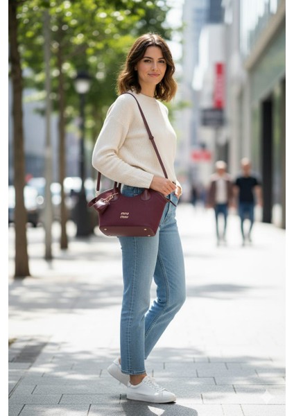 Kadın Süet Model Yavrulu El ve Omuz Çantası