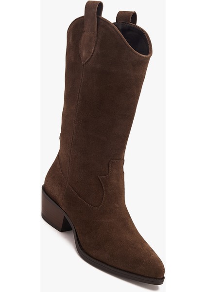 Kadın Süet Deri Uzun Western Kovboy Çizme – Topuklu Deri Çizme fiyatları