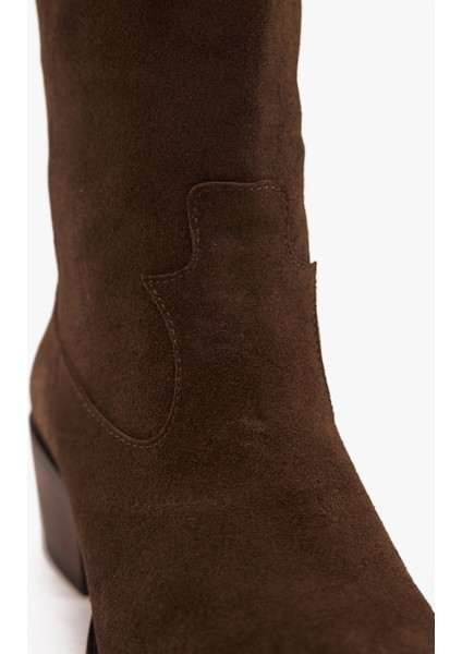 Kadın Süet Deri Uzun Western Kovboy Çizme – Topuklu Deri Çizme indirimleri