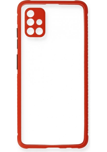 Samsung Galaxy A71 Kılıf Miami Şeffaf Silikon - Kırmızı (K95) fiyatları
