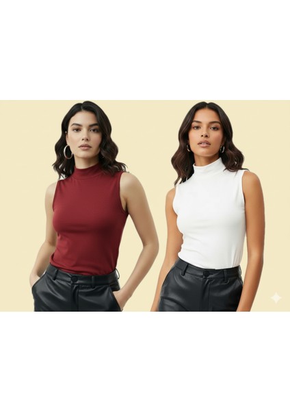 Sıfır Kollu 2'li Kadın Balıkçı Yaka Badi