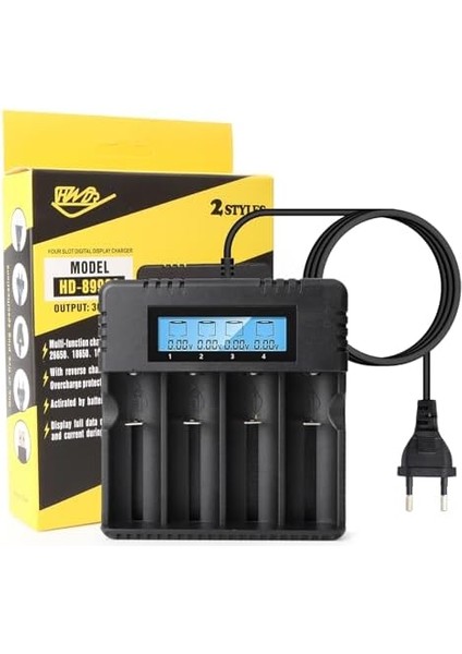 OR-8992A Dört Yuvalı LCD Ekranlı Pil Şarj Cihazı