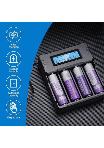 OR-8992A Dört Yuvalı LCD Ekranlı Pil Şarj Cihazı fırsatları