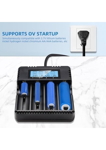 OR-8992A Dört Yuvalı LCD Ekranlı Pil Şarj Cihazı