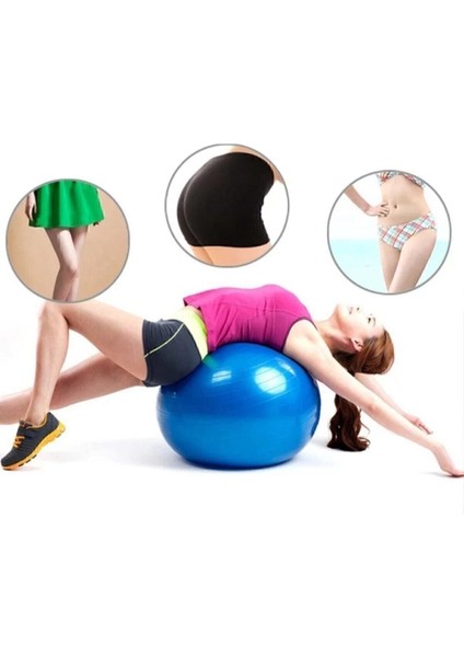 65 cm Fitilli Pilates Topu ve Pompa Seti Plates Denge Yoga Spor Egzersiz Top Jimnastik Fitness Gym
