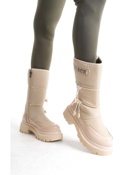 Veda Lastikli Fermuarlı Suya ve Soğuğa Dayanıklı Paraşüt Kumaş Cilt Kadın Bot Kt Krem fırsatları