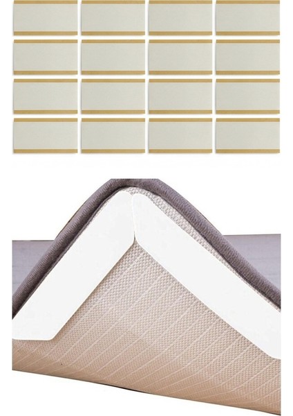 Halı Kaydırmaz Ped 16 Adet + 10 Metre Şeffaf Halı Kaydırmaz Raf Dolap Örtüsü 2li Set Q8P4XJ indirimleri