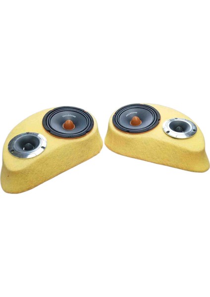Polyesterli Boş Pandizot 20 cm Hoparlör 10 cm Tweeter Yuvalı Sarı Mdf (2 Adet Sağ ve Sol ) fiyatları