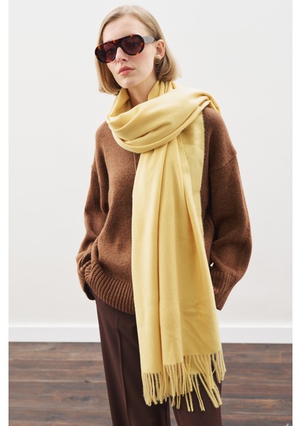 Kaşmir Dokulu Şal Sarı