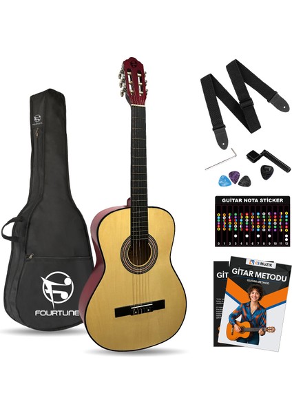 Luca C-180NT Naturel Klasik Gitar Seti 4/4 Sap Ayarlı