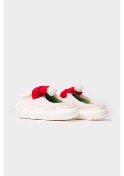 Kadın Yılbaşı Temalı Düz Taban Ev Terliği F1606AX25WN modelleri