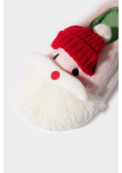 Kadın Yılbaşı Temalı Düz Taban Ev Terliği F1606AX25WN