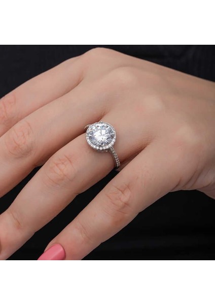 Hk Gümüş Kadın Yüzük Yuvarlak Montür Tek Taş |Gümüş Takı Hediyelik Ürünler fiyatları