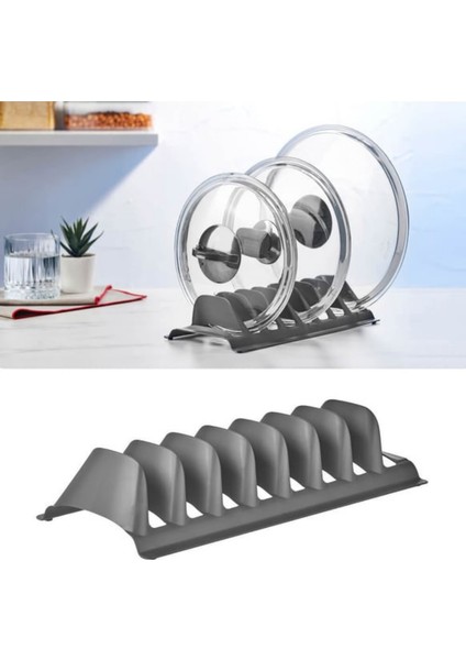 2 Adet Tencere Kapağı Düzenleyici I Kapak Organizeri , Tabak Düzenleyici