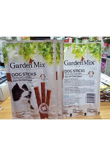 Tahılsız Dana Etli Köpek Ödül Çubuk 3X11 Gram 3 Paket+Tüy Sağlığı Multivitamin Damlası