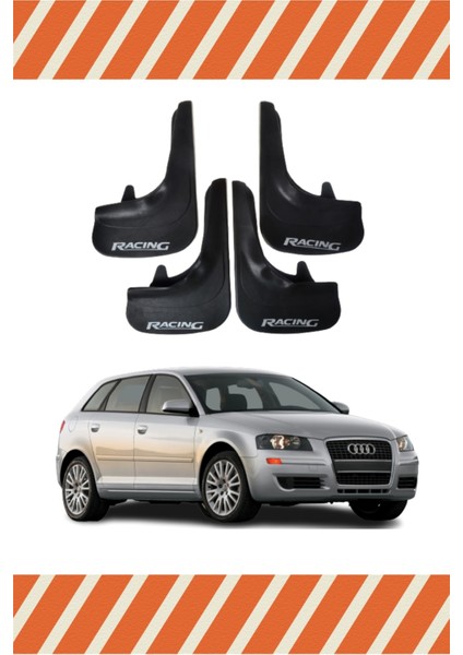 Audi A3 Racing Yazılı 4'lü Tozluk Çamurluk Paçalık