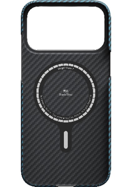 iPhone 17 Pro Max Kılıf M-Safeli Kamera Kontrol Butonlu Aramid Fiber Pitaka Ultra-Slim Siyah-Mavi indirimleri