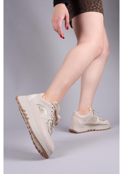 Lily Süet Cilt Garnili Sneakers Ten