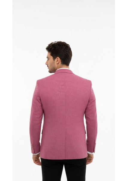 Gül Kurusu Erkek Slim Fit Tek Düğmeli Blazer Ceket – Astarlı, Şık ve Modern Kesim fiyatları