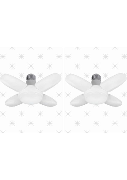 CT-1151 30 Watt 4 Kollu Pervane LED Ampul 6500K Beyaz Işık E-27 Duy 2 Adet