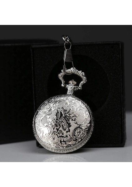 Özel Kutulu Tren Temalı Gümüş Köstekli Saat ALK4657 fiyatları