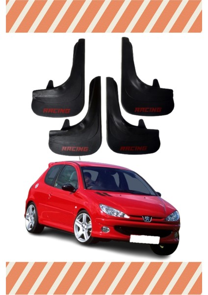 Peugeot 206 Hb Peugeot 106 Racing Yazılı 4'lü Tozluk Çamurluk Paçalık