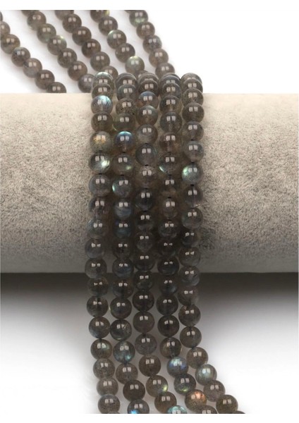 Labradorit (Aaa Kalite) Doğal Taş Dizi 6 mm Yuvarlak Kesim