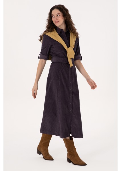 Kadın Mürdüm Elbise (Dokuma) 50308622-VR074 modelleri