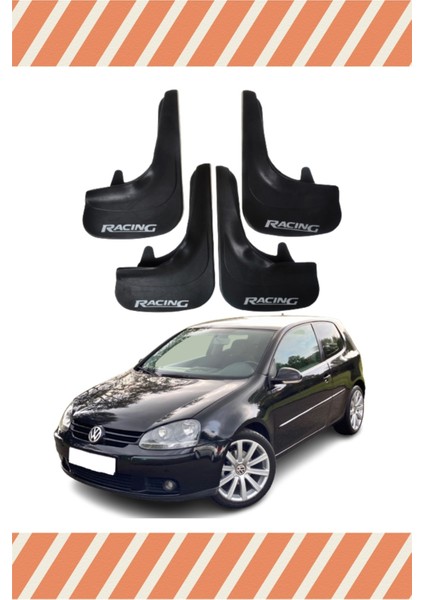 Volswagen Golf 5 Racing Yazılı 4'lü Tozluk Çamurluk Paçalık
