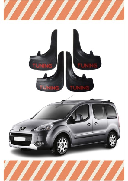 Peugeot Partner Tunıng Yazılı 4'lü Tozluk Çamurluk Paçalık