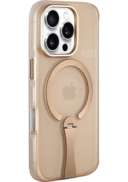 iPhone 16 Pro Max Uyumlu Kılıf 360 Derece Dönebilen Standlı Magsafe Premium Kapak