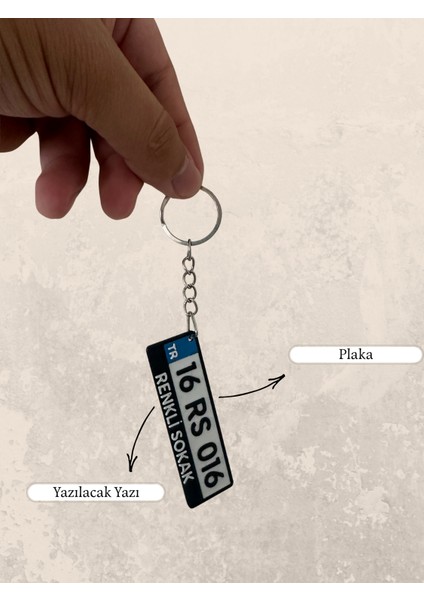 Kişiye Özel Plaka Anahtarlık - Isimli ve Plakalı Araç Anahtarlığı