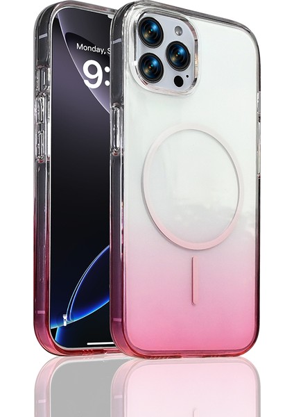 iPhone 14 Pro Max Kılıf M-Safe Şarj Özellikli Zore Septik Silikon Kapak - Pembe