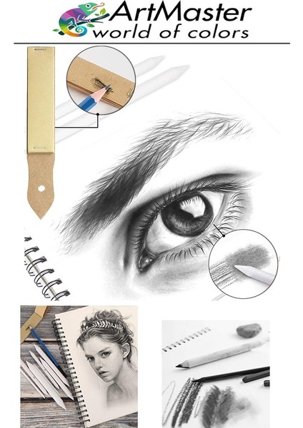 Eskiz Gölgelendirme Seti 7 Parça 1 Paket Kalem Uzatma Aparatı Karakalem Kalem Zımparası Pastel Dağıtıcı Resim Sanatı fırsatları