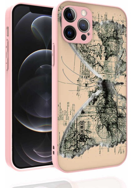 iPhone 12 Pro Kılıf Desenli Kamera Korumalı Parlak Spıa Nora Kapak-No4