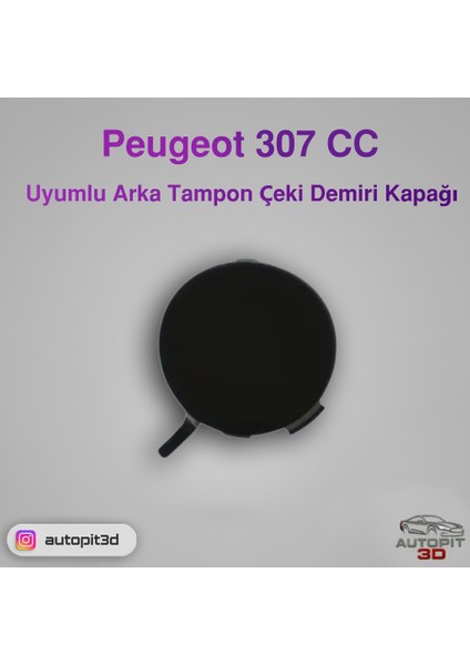 Peugeot 307 cc Uyumlu Arka Tampon Çeki Demiri Kapağı