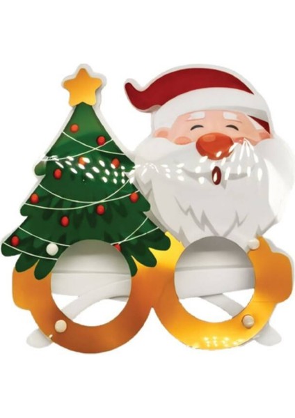 Çok Renkli Yılbaşı Temalı Kağıt Parti Gözlüğü