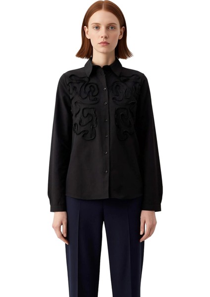 Kadın Oversize Dokuma Gömlek Dokulu Desenli Klasik Yaka Uzun Kol Rahat Kesim Şık Görünüm Spor fırsatları