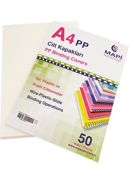Mapi Cilt Kapağı Plastik Opak A4 450 Mıc Şeffaf Buzlu 204 25 50-50-Pkt