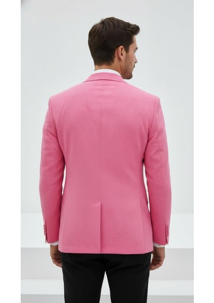 Açık Pembe Erkek Slim Fit Tek Düğmeli Blazer Ceket – Astarlı, Şık ve Modern Kesim fiyatları