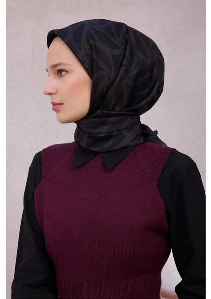 Geometrik Desen Ipek Twill Eşarp 4221D01 57