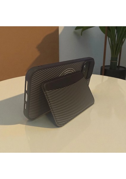 iPhone 14 Pro Max Uyumlu Rona Magcarbon Fiber Doku Manyetik Kılıf + Kartlık Cüzdan fırsatları